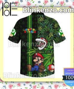 Only For Fan Super Stoned Mario Weed Men Summer Shirt