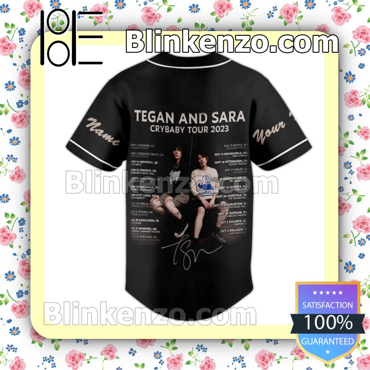 Tegan And Sara Cry Baby Tour 2023 Signature Personalized Baseball Jersey -  Tagotee