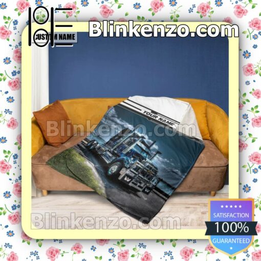 Truck River Landscape Personalized Fan Quilt a