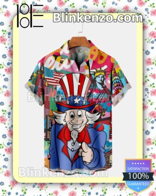 Uncle Sam American Culture Men Summer Shirt