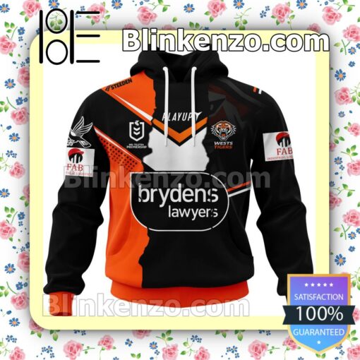 Wests Tigers Nrl Brydens Lawyers Pullover Jacket Sweatpants Set a