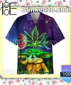Rating Yoda Smoking Weed Galaxy Men Summer Shirt
