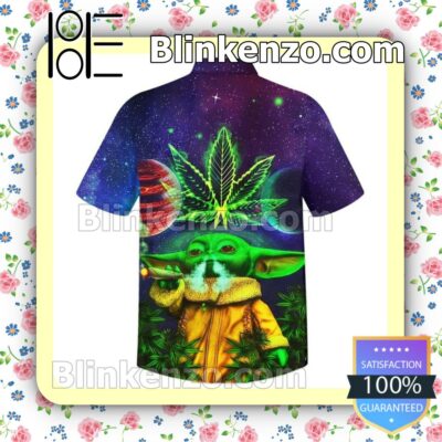 Top Selling Yoda Smoking Weed Galaxy Men Summer Shirt