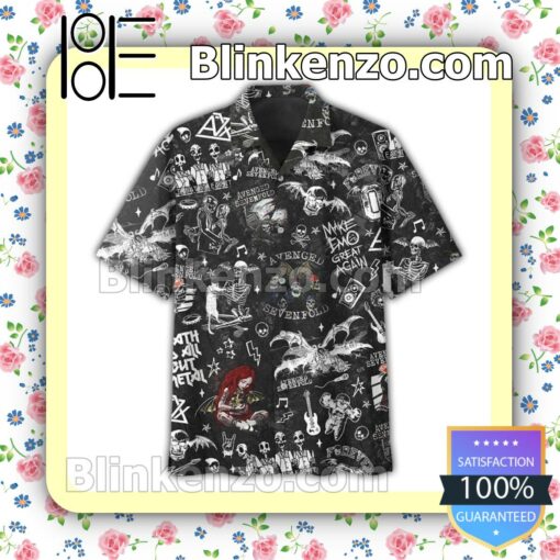 Us Store Avenged Sevenfold Skull Pattern Beach Summer Shirt