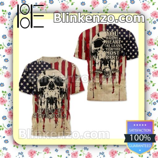 Avenged Sevenfold You Had My Heart At Least For The Most Part Skull American Flag Jacket Hooded Sweatshirt