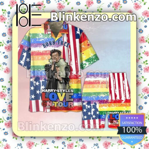 Us Store Born Fire Harry Styles Love On Tour 2023 Rainbow Men Swim Trunks