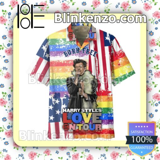 Father's Day Gift Born Fire Harry Styles Love On Tour 2023 Rainbow Men Swim Trunks