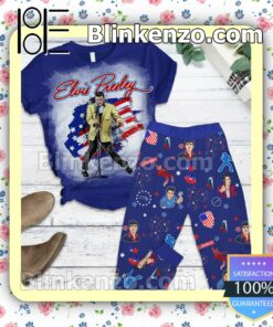 Elvis Presley American Flag Nightwear Set of Shirt & Pyjama