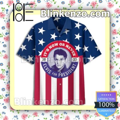 Very Good Quality Elvis Presley It's Now Or Never Elvis For President 2023 Fourth Of July Men Swim Trunks