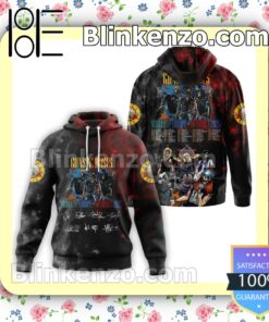 3D Guns N' Roses Middle East Europe North America 2023 Signatures Jacket Polo Shirt