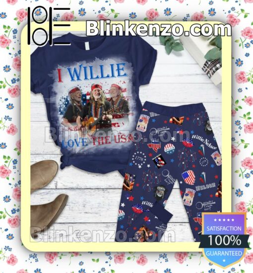 I Willie Love The Usa Nightwear Set of Shirt & Pyjama