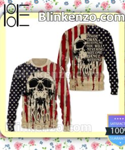 Great Quality Korn Inside I Was Beating Me You Will Never See So Come Dance With Me Skull American Flag Jacket Hooded Sweatshirt