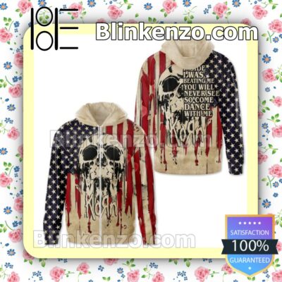 Best Shop Korn Inside I Was Beating Me You Will Never See So Come Dance With Me Skull American Flag Jacket Hooded Sweatshirt