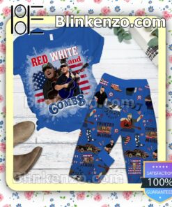 Luke Combs Red White And Combs Nightwear Set of Shirt & Pyjama