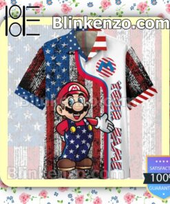 Adorable Mario American Flag Personalized Summer Men Shirt