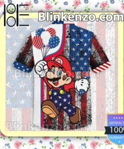 Handmade Mario American Flag Personalized Summer Men Shirt