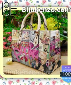 Pink Album Cover Collage Leather Bag