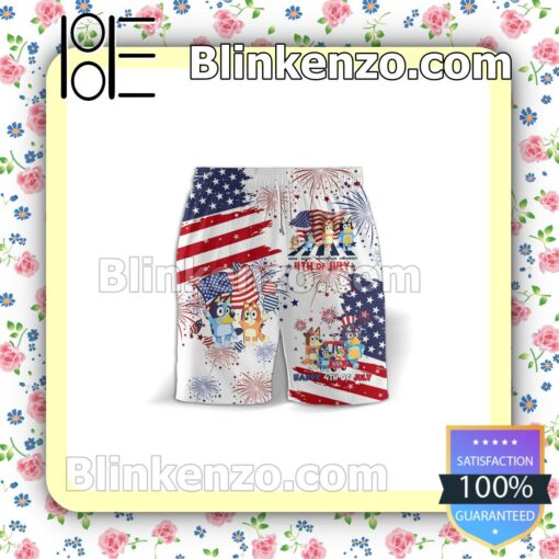 POD Red White And Bluey 4th Of July Men Swim Trunks