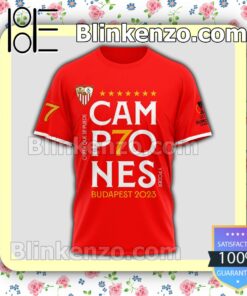 Free Ship Sevilla Fc Champions Budapest 2023 Unisex Gift T-shirts