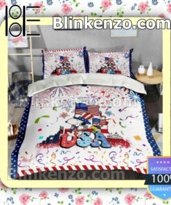 Adult Snoopy And Woodstock Usa Happy 4th Of July Duvet Cover Sets