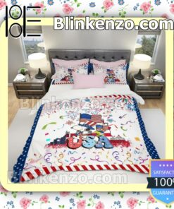 Very Good Quality Snoopy And Woodstock Usa Happy 4th Of July Duvet Cover Sets