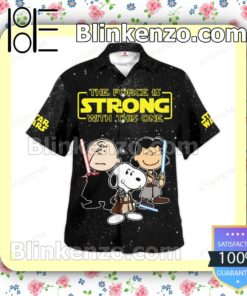 Snoopy Star Wars The Force Is Strong With This One Summer Men Shirt