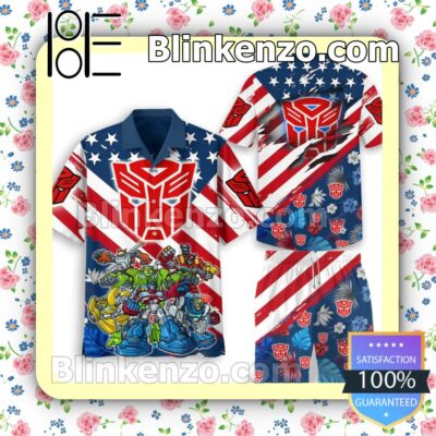 Transformers American Flag Summer Swim Trunks