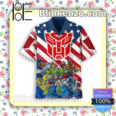 Amazing Transformers American Flag Summer Swim Trunks