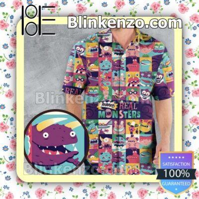 Aaahh Real Monsters Characters Pattern Fan Short Sleeve Shirt a