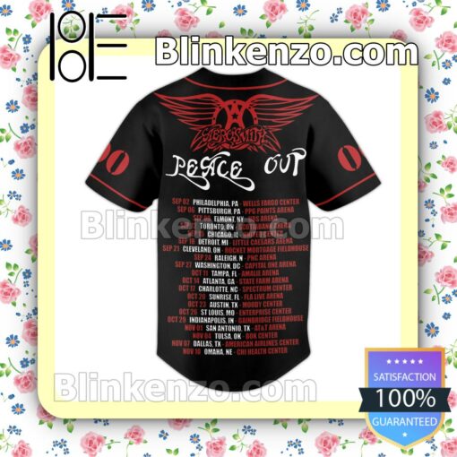 Aerosmith Peace Out Black Personalized Fan Baseball Jersey Shirt b