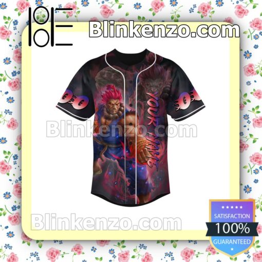 Akuma Street Fighter Personalized Baseball Jersey a