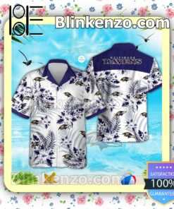 Baltimore Ravens Logo Aloha Tropical Shirt, Shorts