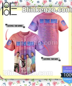 Big Time Rush Can't Get Enough Tour Pink Personalized Baseball Jersey