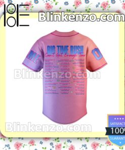 Big Time Rush Can't Get Enough Tour Pink Personalized Baseball Jersey b