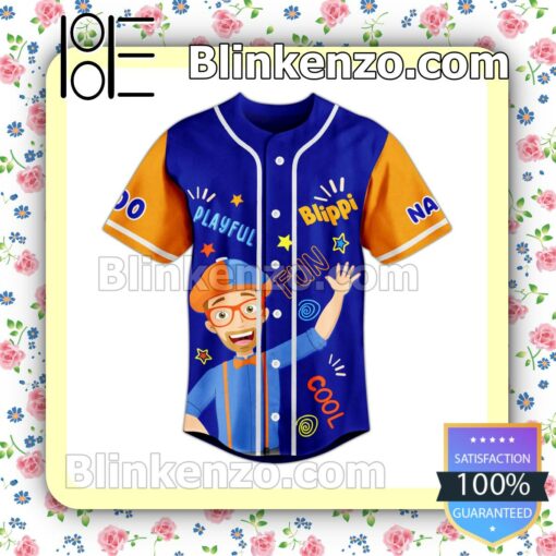 Blippi Playful Fun Cool Personalized Fan Baseball Jersey Shirt a