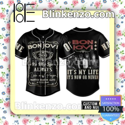 Bon Jovi It's My Life Always Personalized Fan Baseball Jersey Shirt
