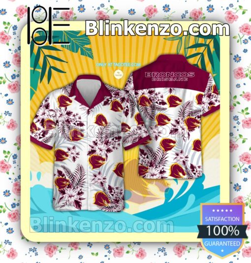 Brisbane Broncos Logo Aloha Tropical Shirt, Shorts