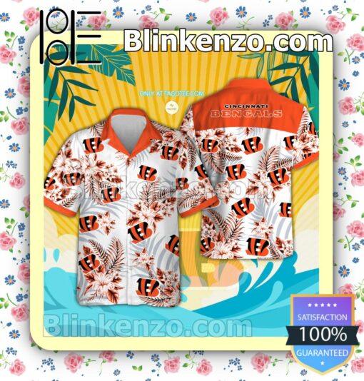 Cincinnati Bengals Logo Aloha Tropical Shirt, Shorts