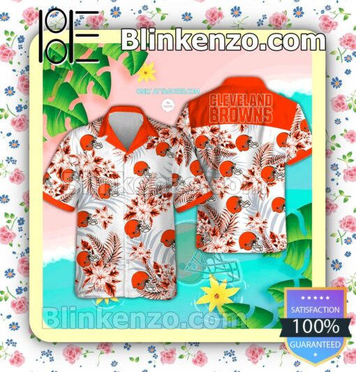 Cleveland Browns Logo Aloha Tropical Shirt, Shorts