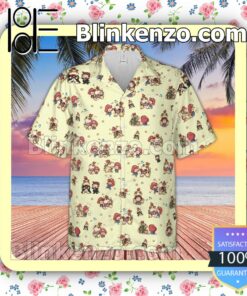 Cute Bowser And Mario Pattern Fan Short Sleeve Shirt b