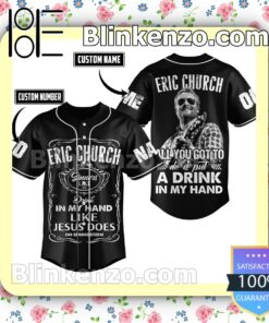 Eric Church Drink My Hand Like Jesus Does On Springsteen Personalized Fan Baseball Jersey Shirt