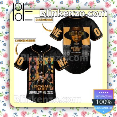 Erykah Badu Unfollow Me Tour 2023 Personalized Baseball Jersey