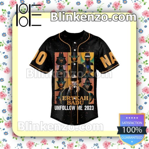 Erykah Badu Unfollow Me Tour 2023 Personalized Baseball Jersey a