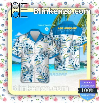 Los Angeles Chargers Logo Aloha Tropical Shirt, Shorts