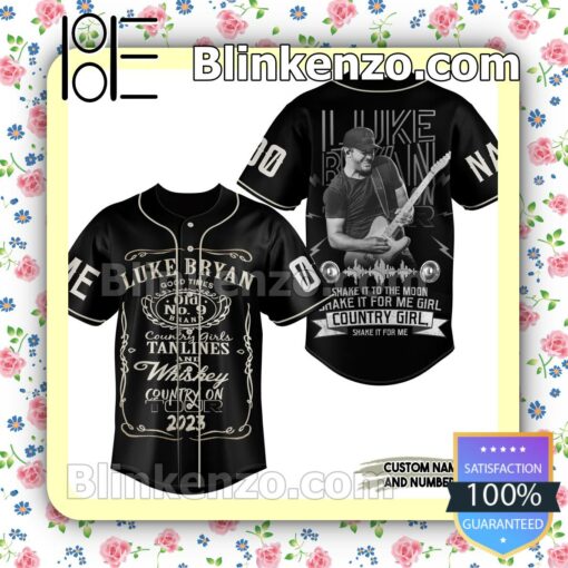 Luke Bryan Country Girls Tanlines And Whiskey Country On Tour 2023 Personalized Baseball Jersey