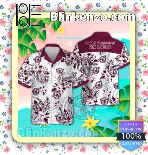 Manly Warringah Sea Eagles Logo Aloha Tropical Shirt, Shorts