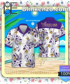 Minnesota Vikings Logo Aloha Tropical Shirt, Shorts