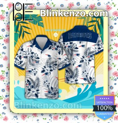 New England Patriots Logo Aloha Tropical Shirt, Shorts