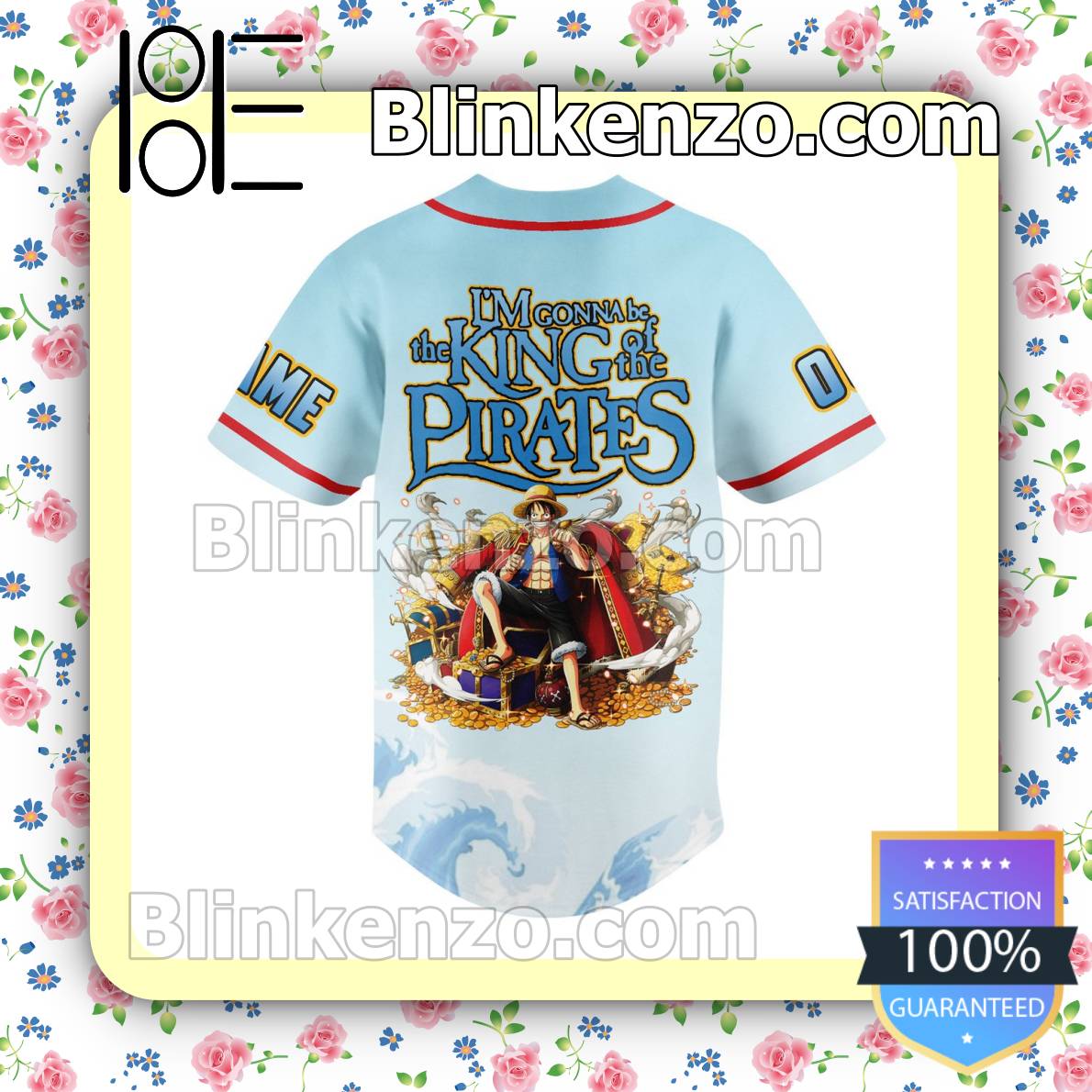One Piece I'm Gonna Be The King Of The Pirates Baseball Jersey