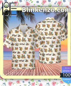 Patrick Squidward Spongebob Squarepants Tiki Time Fan Short Sleeve Shirt